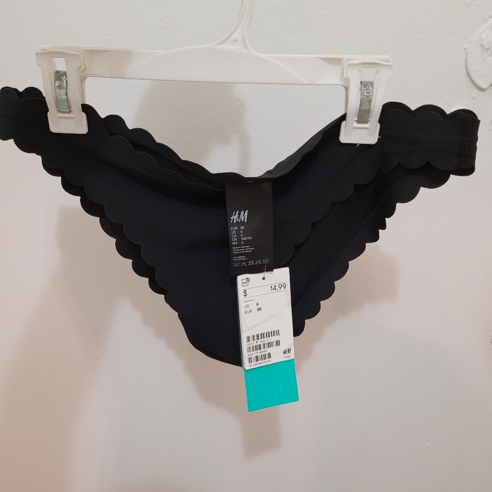 Black cheeky bathing suit bottom